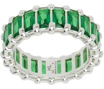 Silver & Green Baguette Eternity Ring