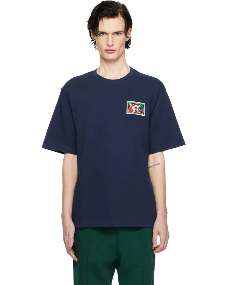 Casablanca Paris Navy Fibonacci Patch T-shirt Navy