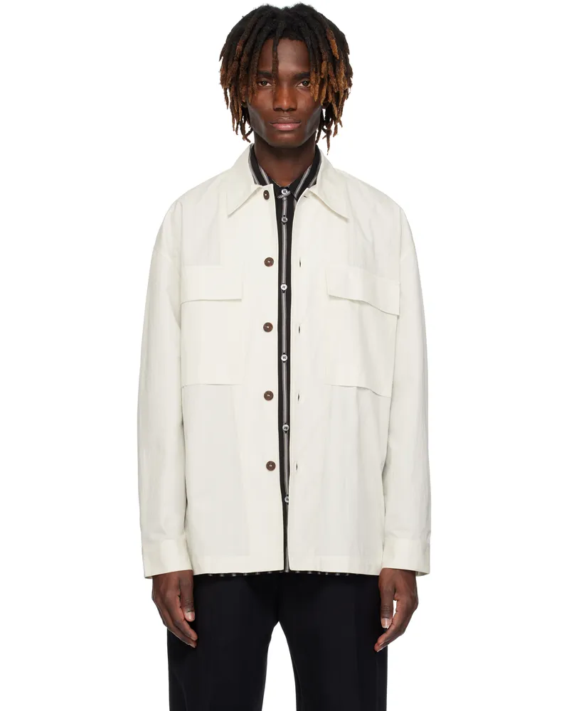 Studio Nicholson Off-White Landi Overshirt Ice