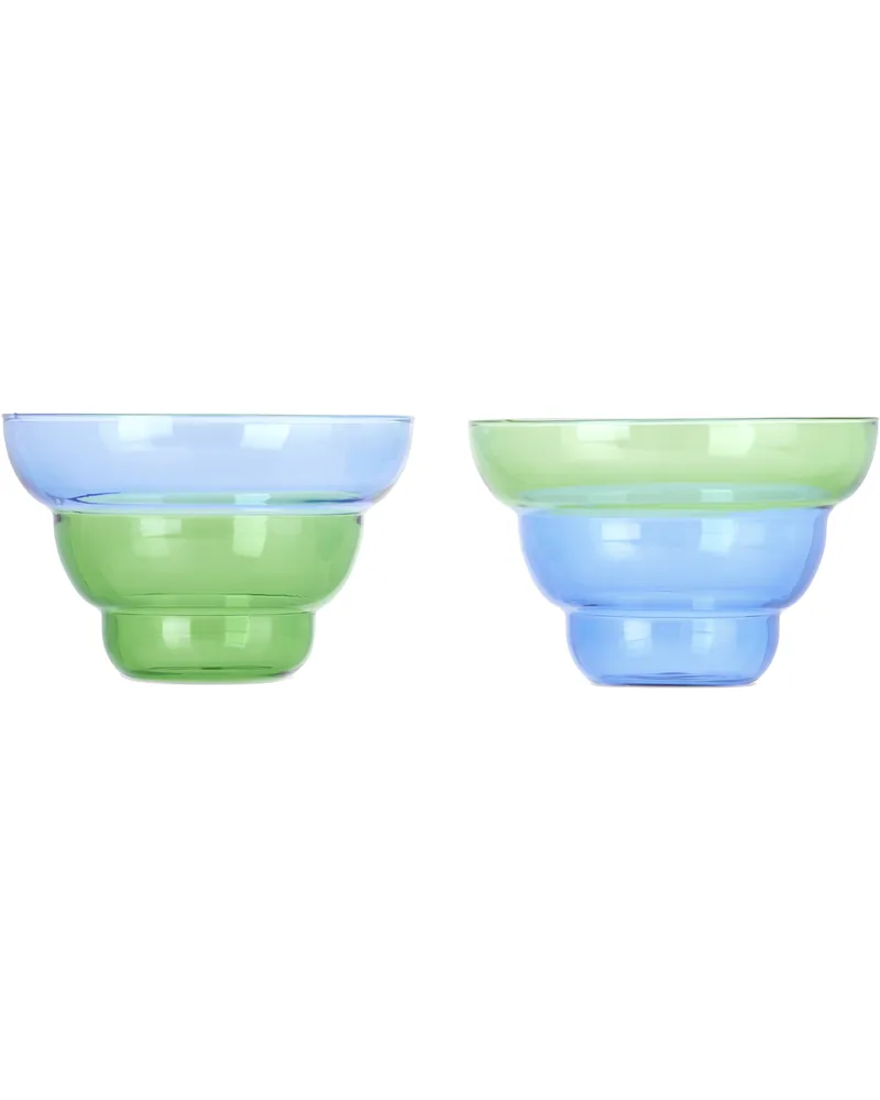 POLSPOTTEN Blue & Green Mizu Kiri Snack Bowl Set Blue