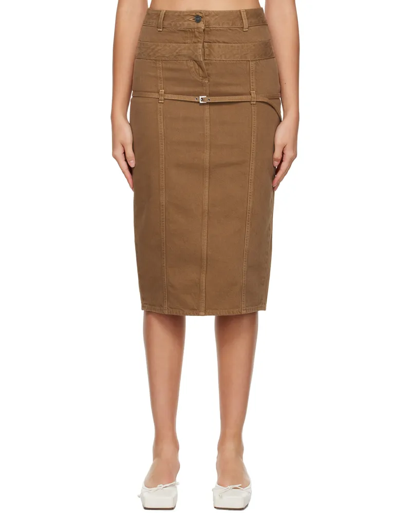 Jacquemus Tan Le Chouchou 'La Jupe De Nîmes Criollo' Denim Midi Skirt 83a
