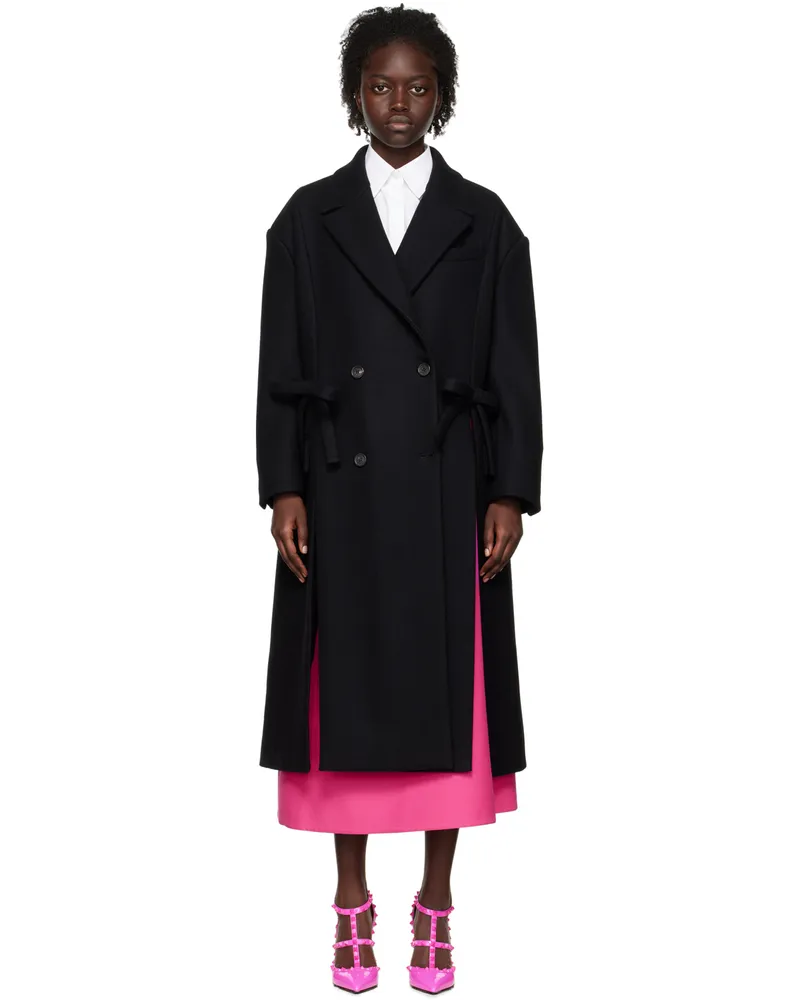 Valentino Garavani Black Bow Coat 0no