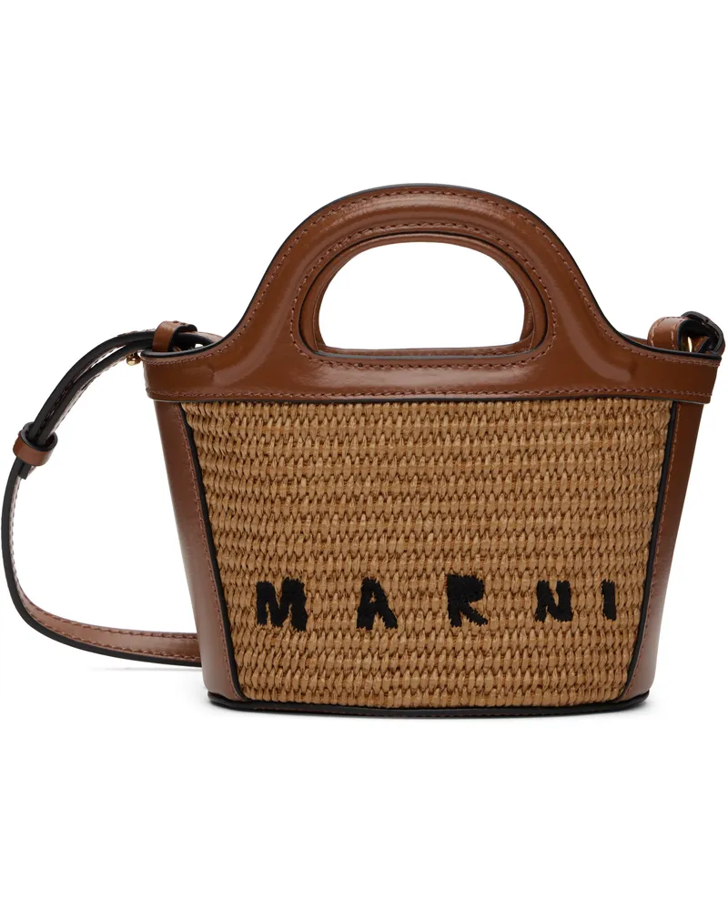 Marni Beige & Brown Tropicalia Micro Tote 00m50