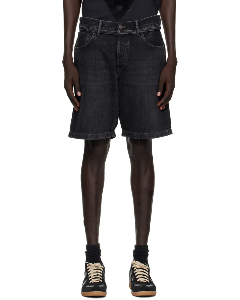 Acne Studios Black Loose Fit Denim Shorts 900