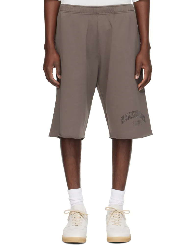 Maison Margiela Brown Varsity Print Shorts 812