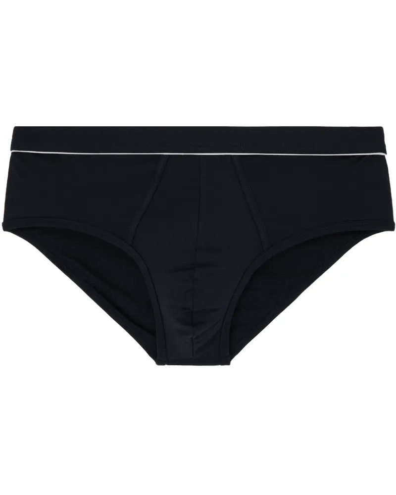 Ermenegildo Zegna Navy Piping Briefs Blue