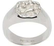Silver Roca Crown Signet Ring