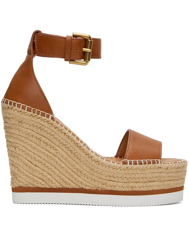 See by Chloé Tan Glyn Espadrille Heeled Sandals 553