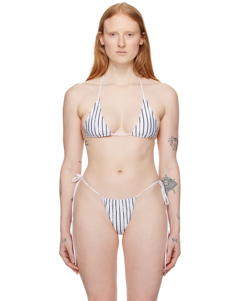 Poster Girl White & Black Elle Reversible Bikini Top White