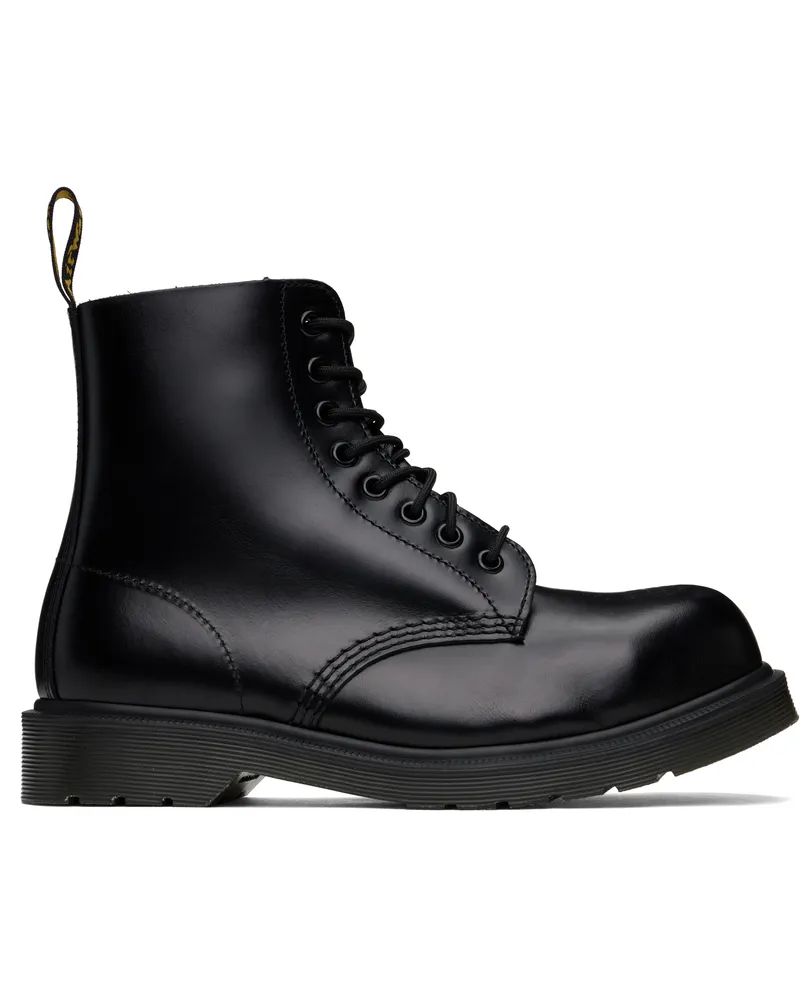 Dr.Martens Black 1460 Analine Steel Toe Leather Boots Black