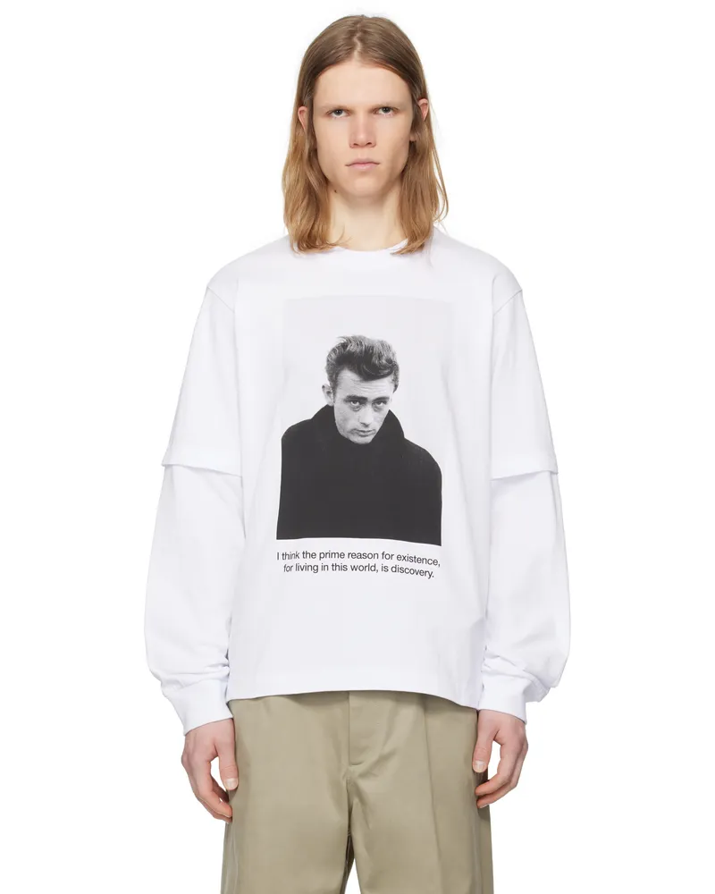 Sacai White 'James Dean' L/S T-shirt 101
