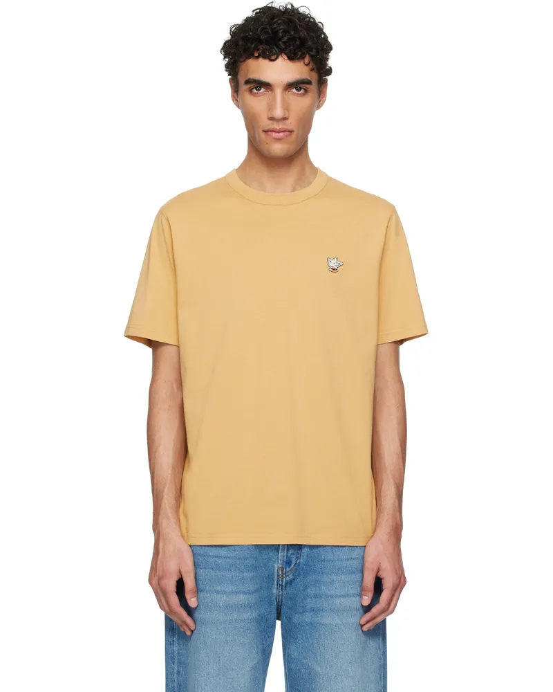Kitsuné Yellow Barista Fox Patch Relax T-shirt 0213