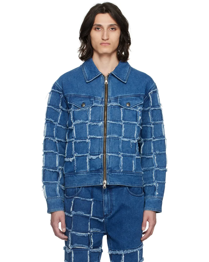 Andersson Bell Blue New Patchwork Denim Jacket Washed