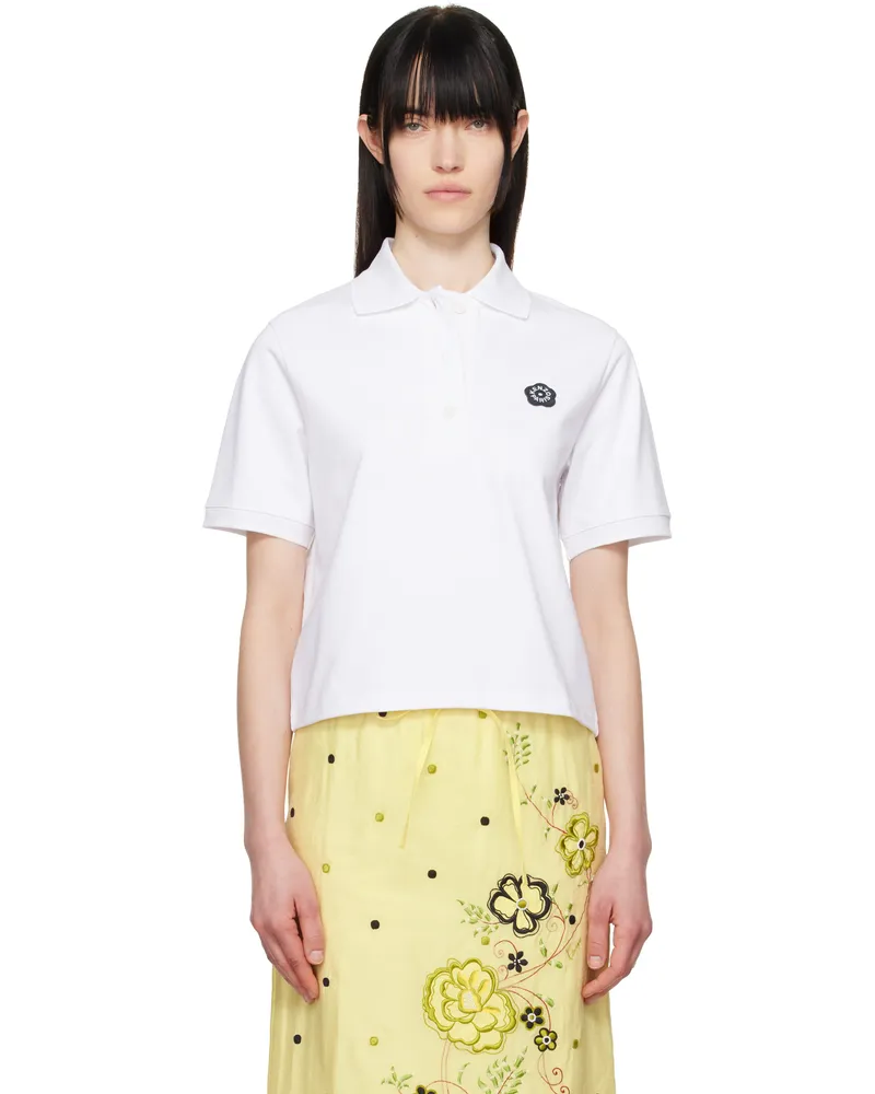 Kenzo White Kenzo Paris 'Boke Flower 2.0' Embroidered Polo 01