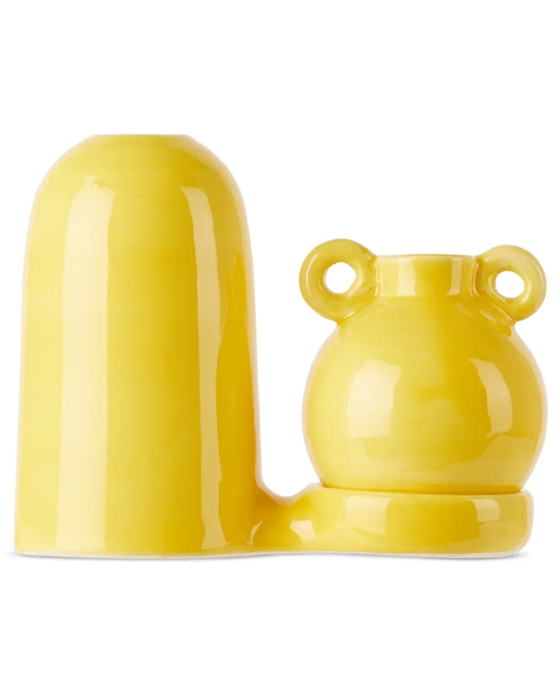 Lola Mayeras Yellow Blend Candle Holder Set Yellow