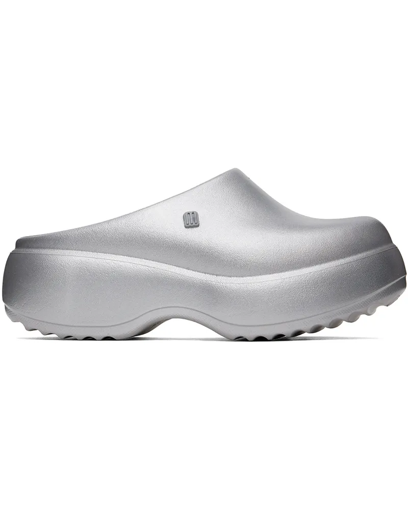 Melissa Silver Free Clog Platform Loafers Bc036
