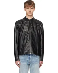 Rag & Bone Black Archive Café Racer Leather Jacket Black