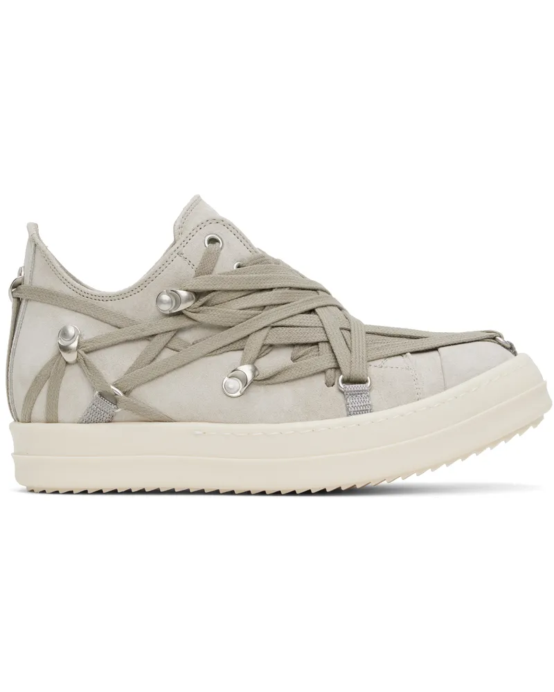 Rick Owens Gray Hollywood Megalace Low Sneaks Sneakers 411