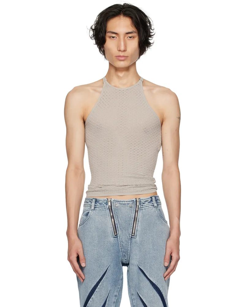 Dion Lee Taupe Serpent Tank Top Alloy