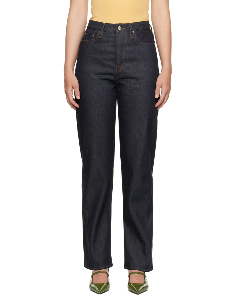Totême Navy Twisted Seam Jeans 489