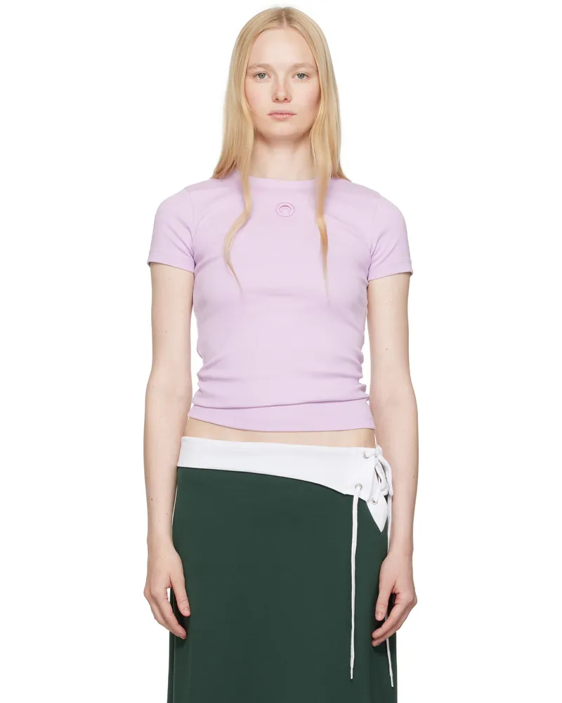 Marine Serre Purple Moon Logo Jersey Baby Fit T-shirt Pk35