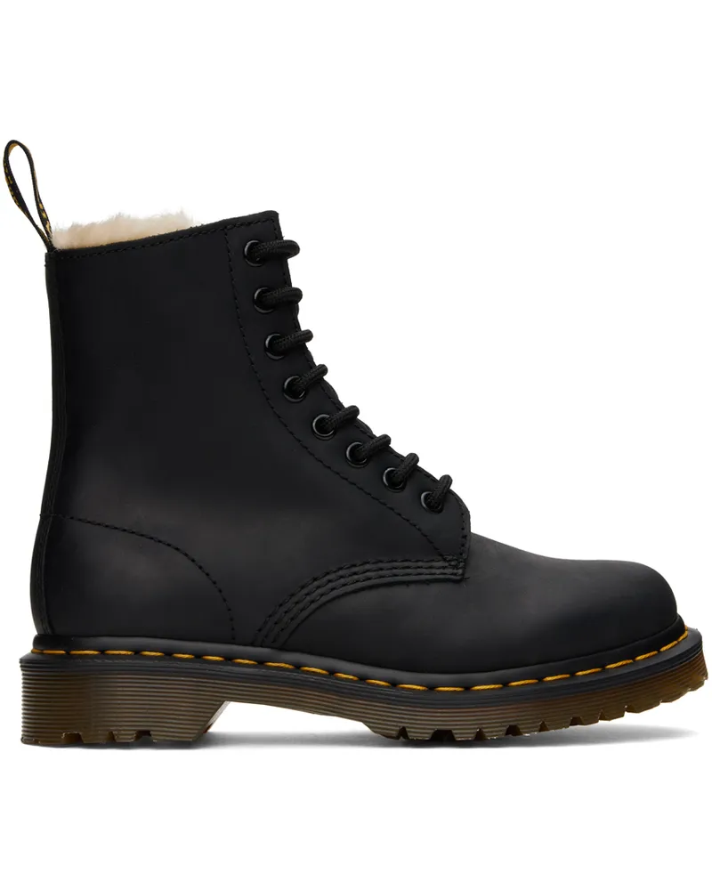 Dr.Martens Black 1460 Faux Fur Lined Boots Black