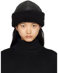 Totême Black Shearling Beanie Black