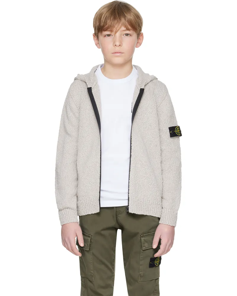 Stone Island Kids Gray Patch Hoodie V006a