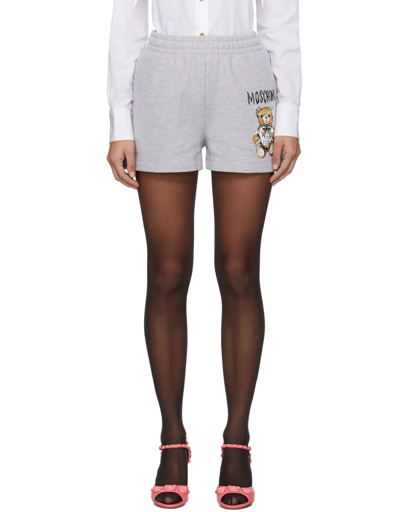 Moschino Gray Printed Shorts V1485