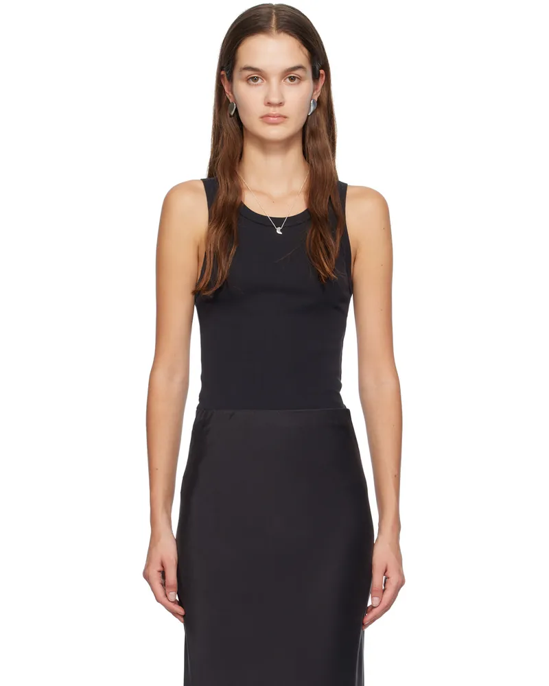 St. Agni Black Scoop Neck Tank Top Black