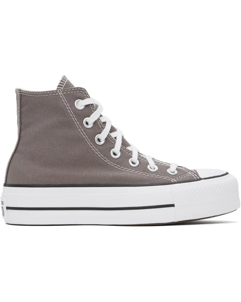 Converse Taupe Chuck Taylor All Star Lift Platform High Top Sneakers Pure