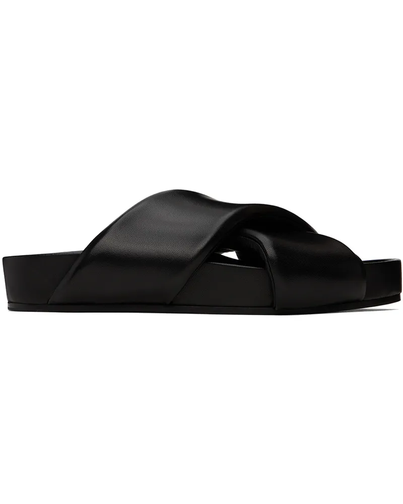 Jil Sander Black Padded Slides 001