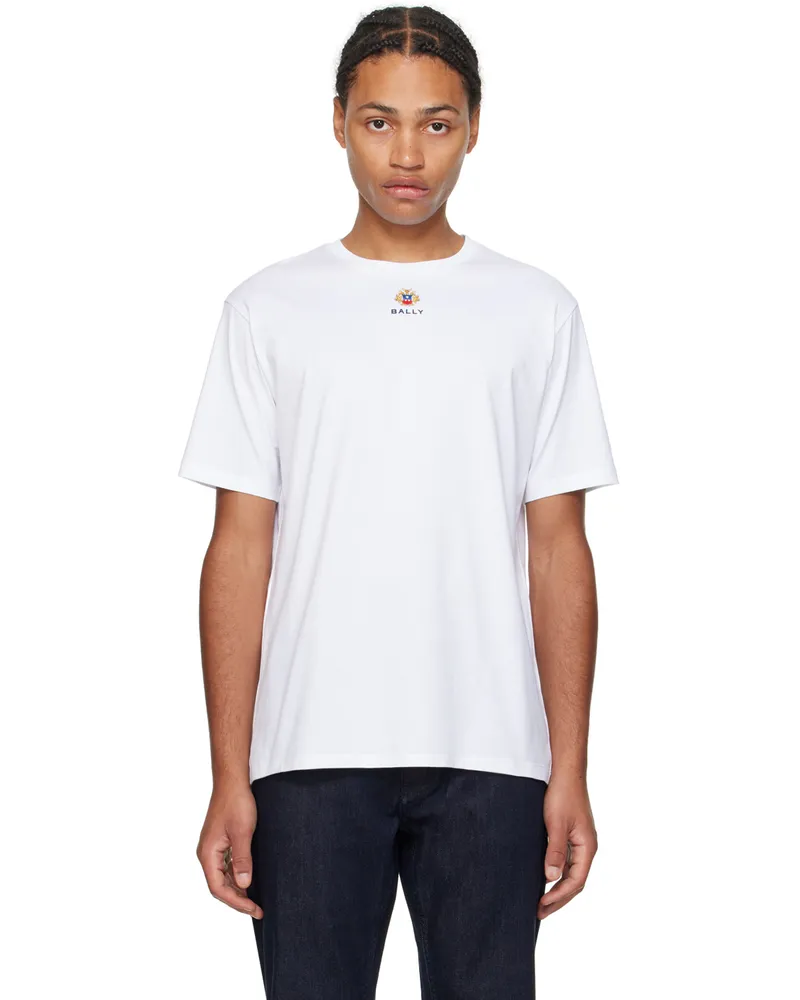 Bally White Embroidered-Logo T-Shirt White