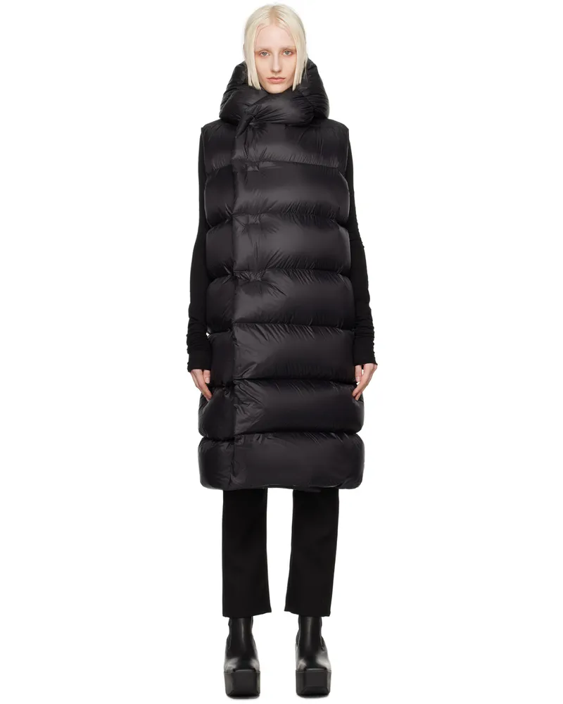 Rick Owens Black Porterville Hooded Down Vest 09