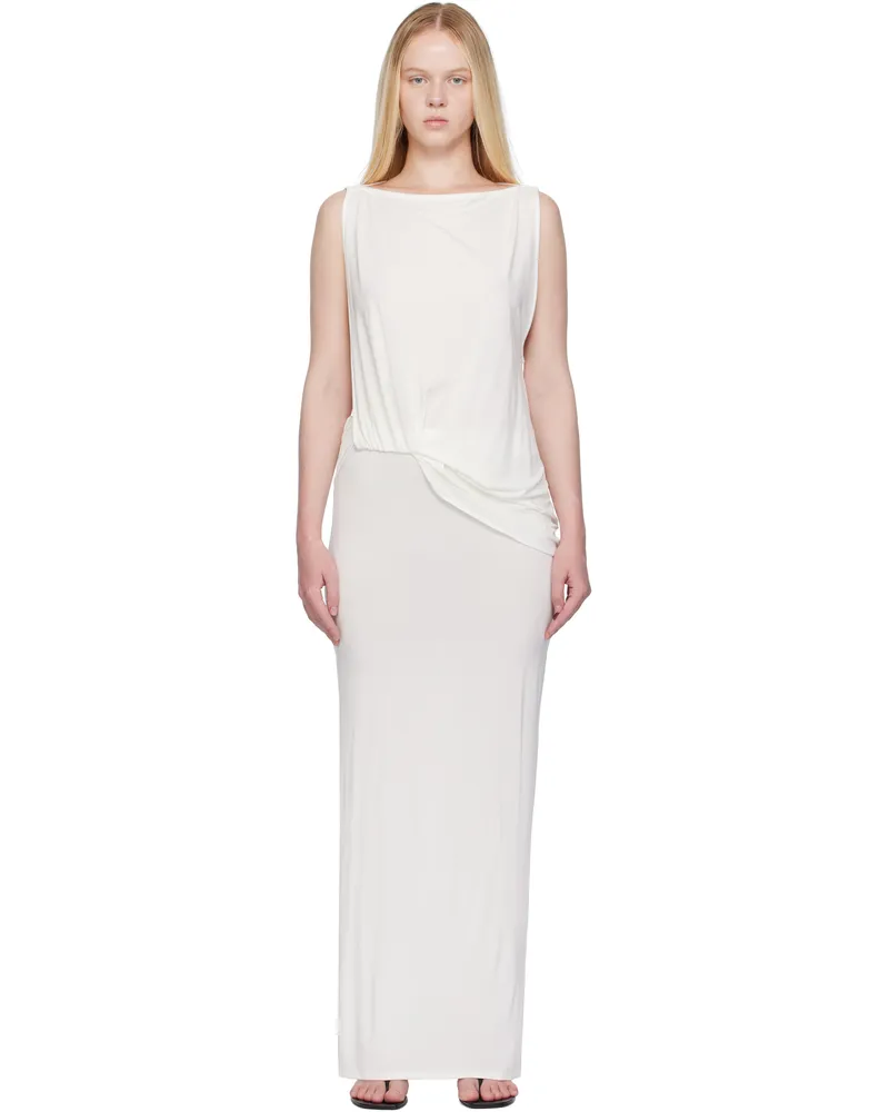 Jacquemus White La Croisière 'The Peplo' Maxi Dress 100
