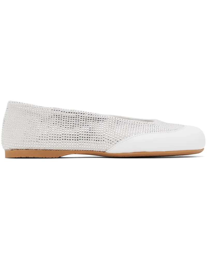 J.W.Anderson White Crystal Ballerina Flats 19163-100-white