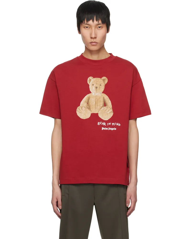 Palm Angels Red 'Bear in Mind' T-shirt Red