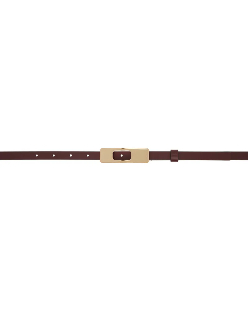 Tory Burch Burgundy Buckle Belt Dark
