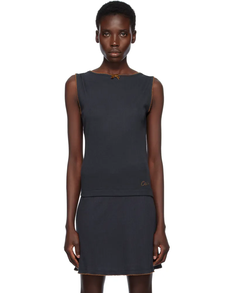 Caro Editions Navy Alexa Jersey Top Navy