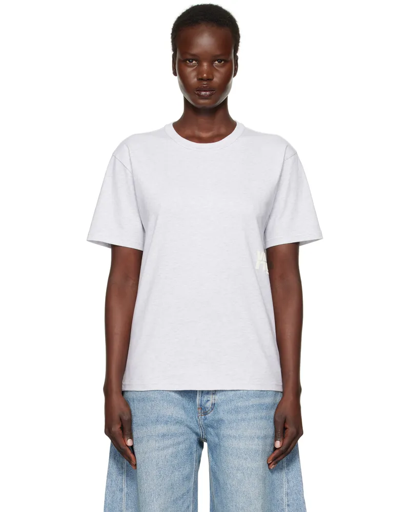 Alexander Wang Gray Puff Logo T-shirt Lt