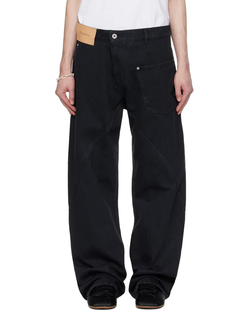 J.W.Anderson Black Twisted Workwear Denim Jeans 999
