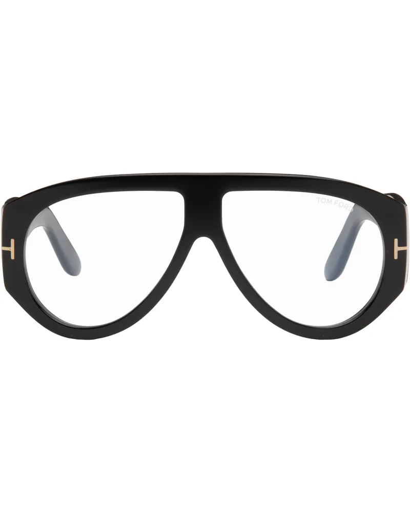 Tom Ford Black Bronson Pilot Blue Block Glasses 001
