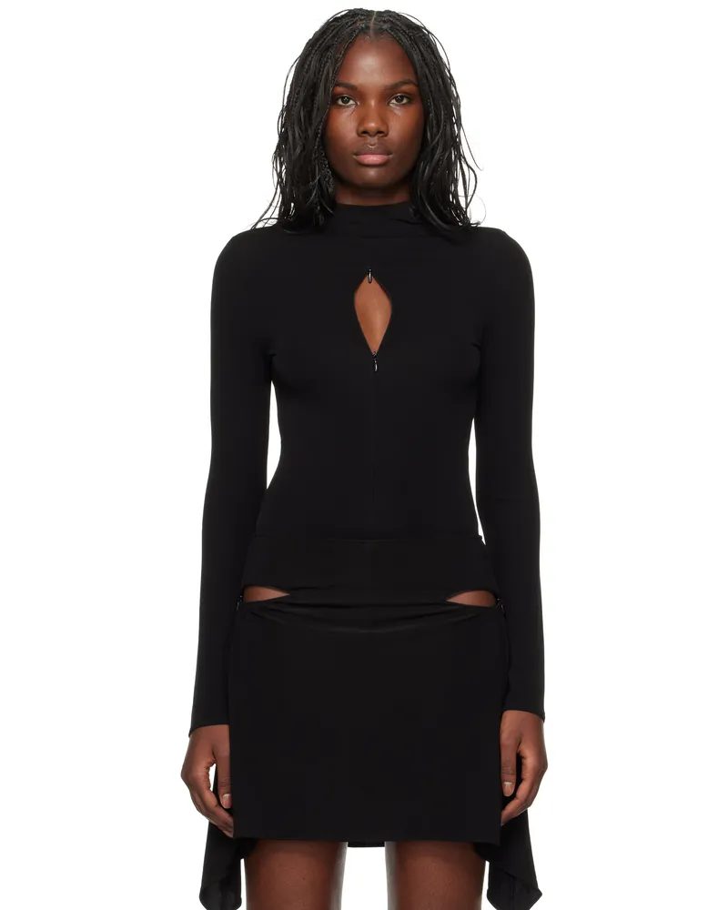 Courrèges Black Drop Volcano Jersey Bodysuit 9999