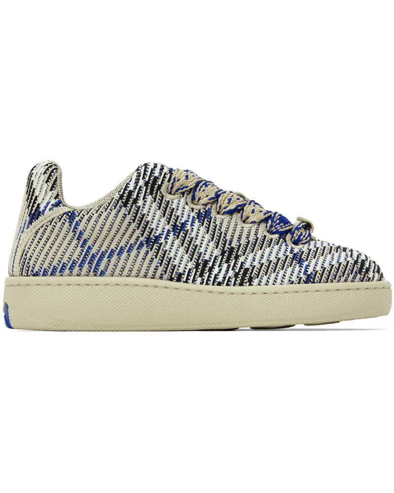 Burberry Beige Check Knit Box Sneakers Lichen