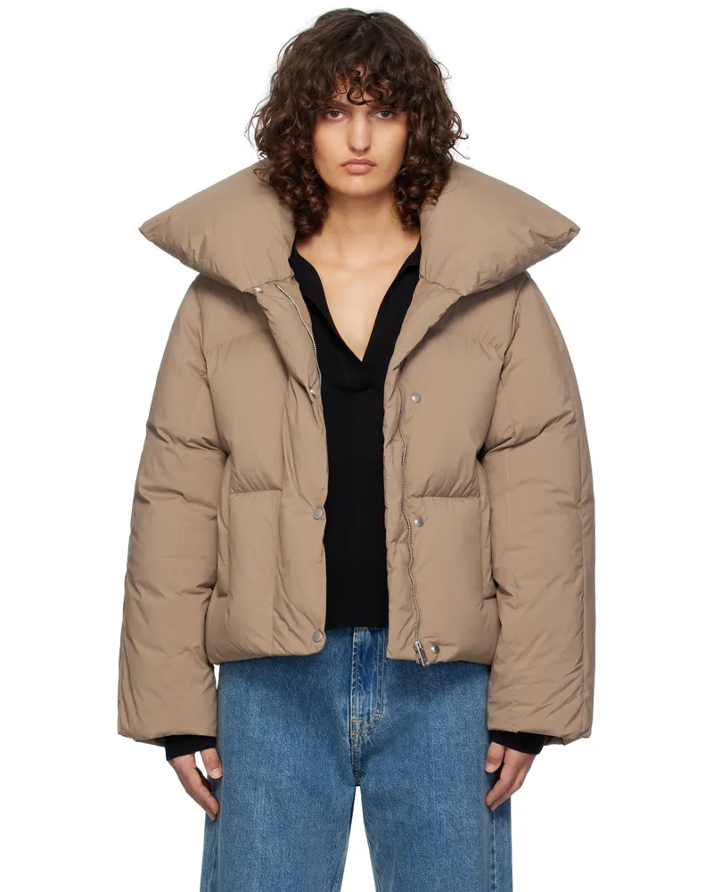 Axel Arigato Tan Mist Down Puffer Jacket Coffee