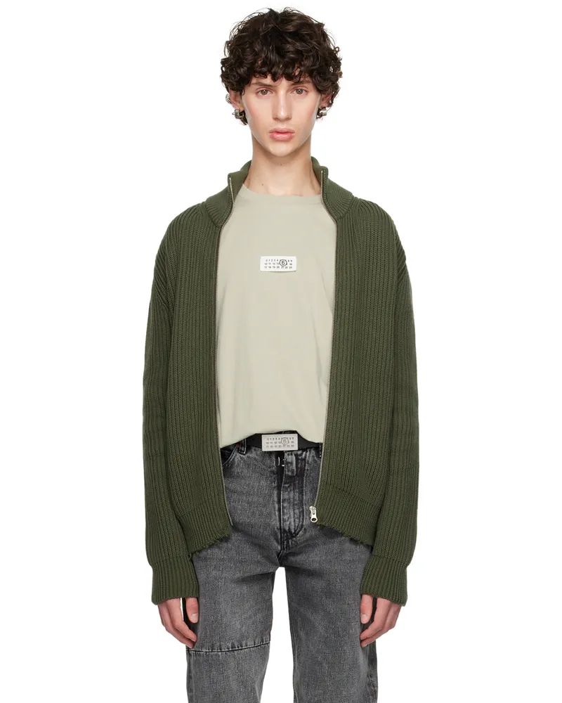 Maison Margiela Khaki Ribbed Sweater 702