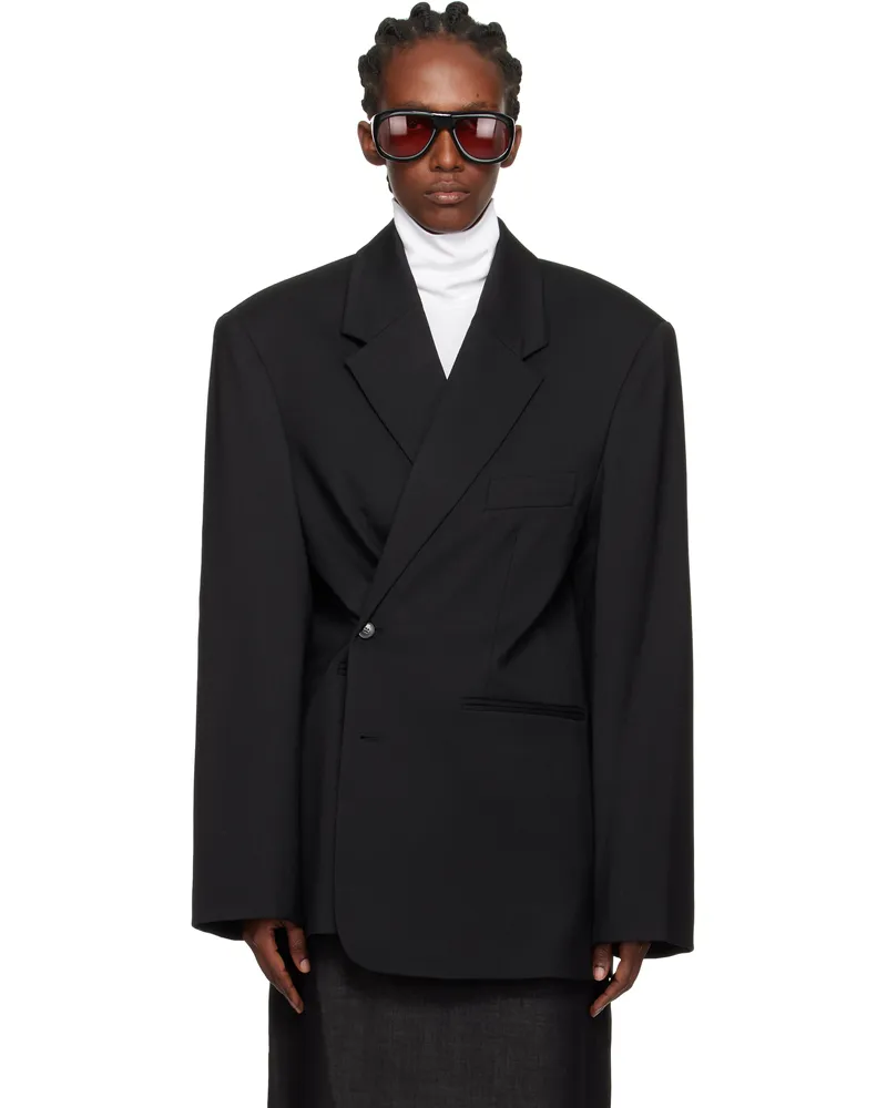 FRANKIE Shop Black Crosby Wrap Blazer 100-black