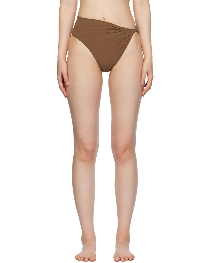 Rick Owens Brown Twist Bikini Bottoms 44