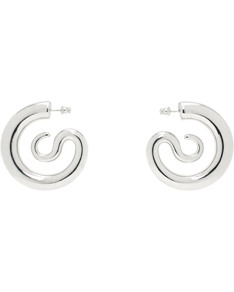 PANCONESI Silver Serpent Hoops Medium Earrings Copper