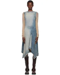 Acne Studios Blue Faded Denim Midi Dress Mid